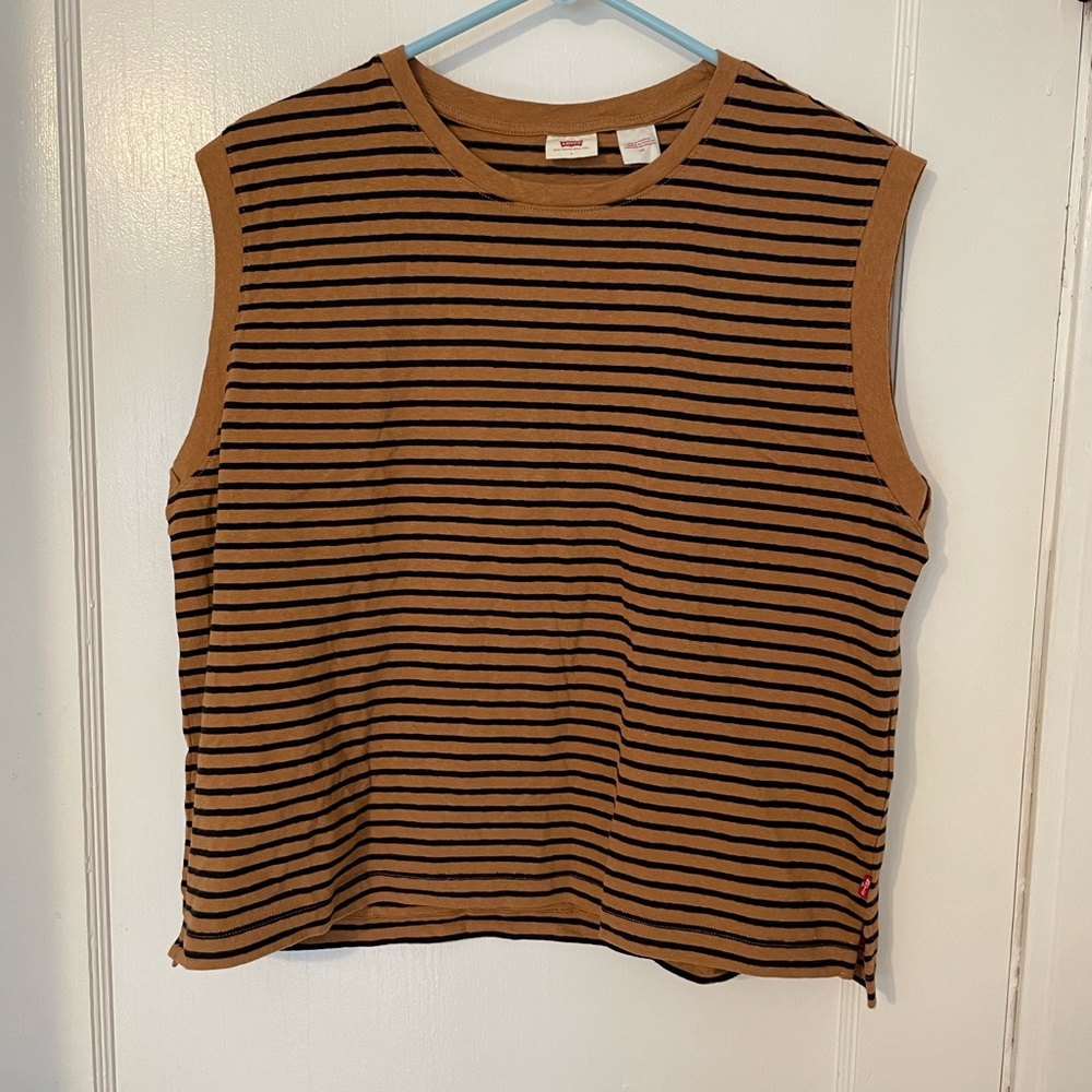 Levi's boxy tank in tobacco stripe NWT - Picture 4 of 7